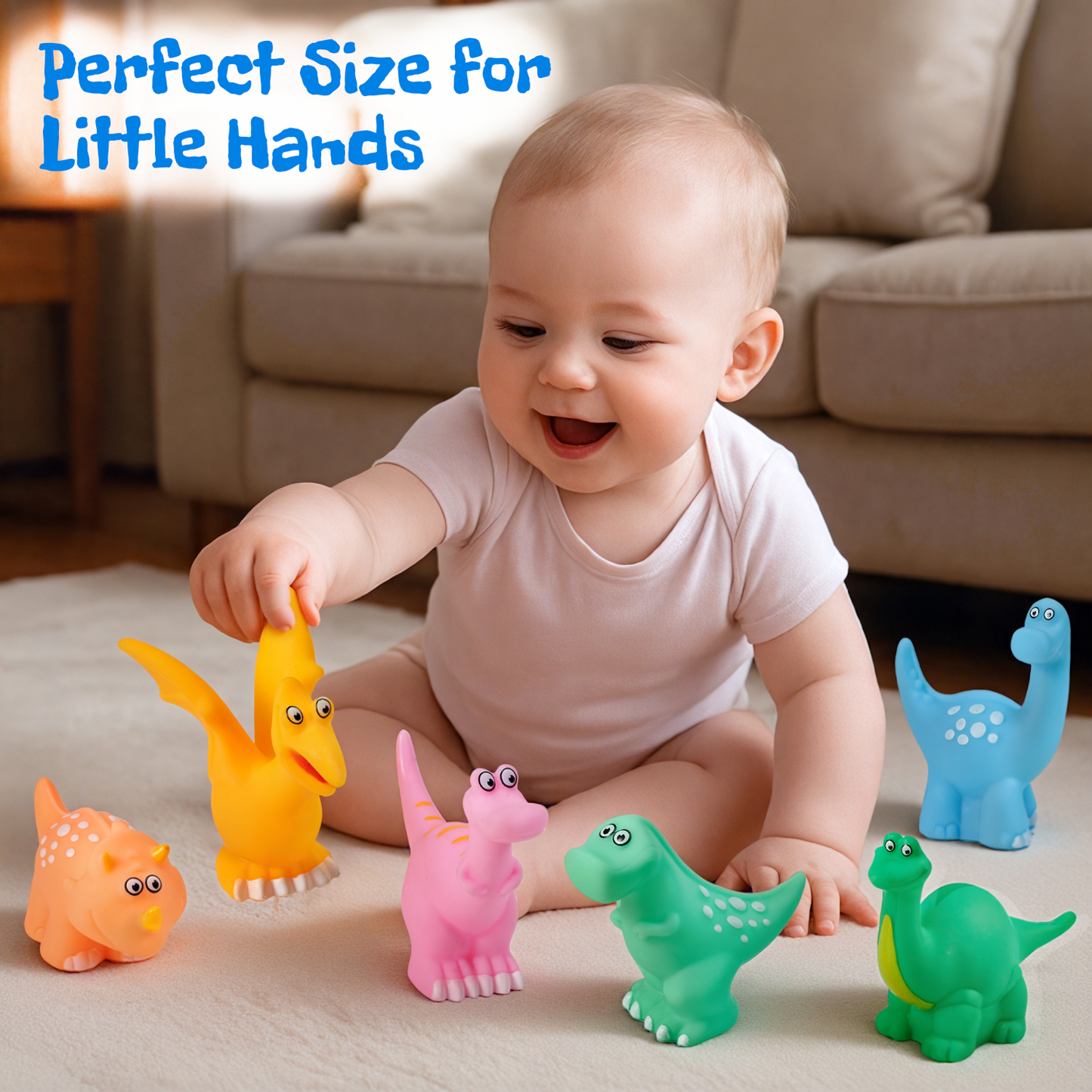 Bath Buddies – 6-Pack Dinosaur Baby Bath Toys