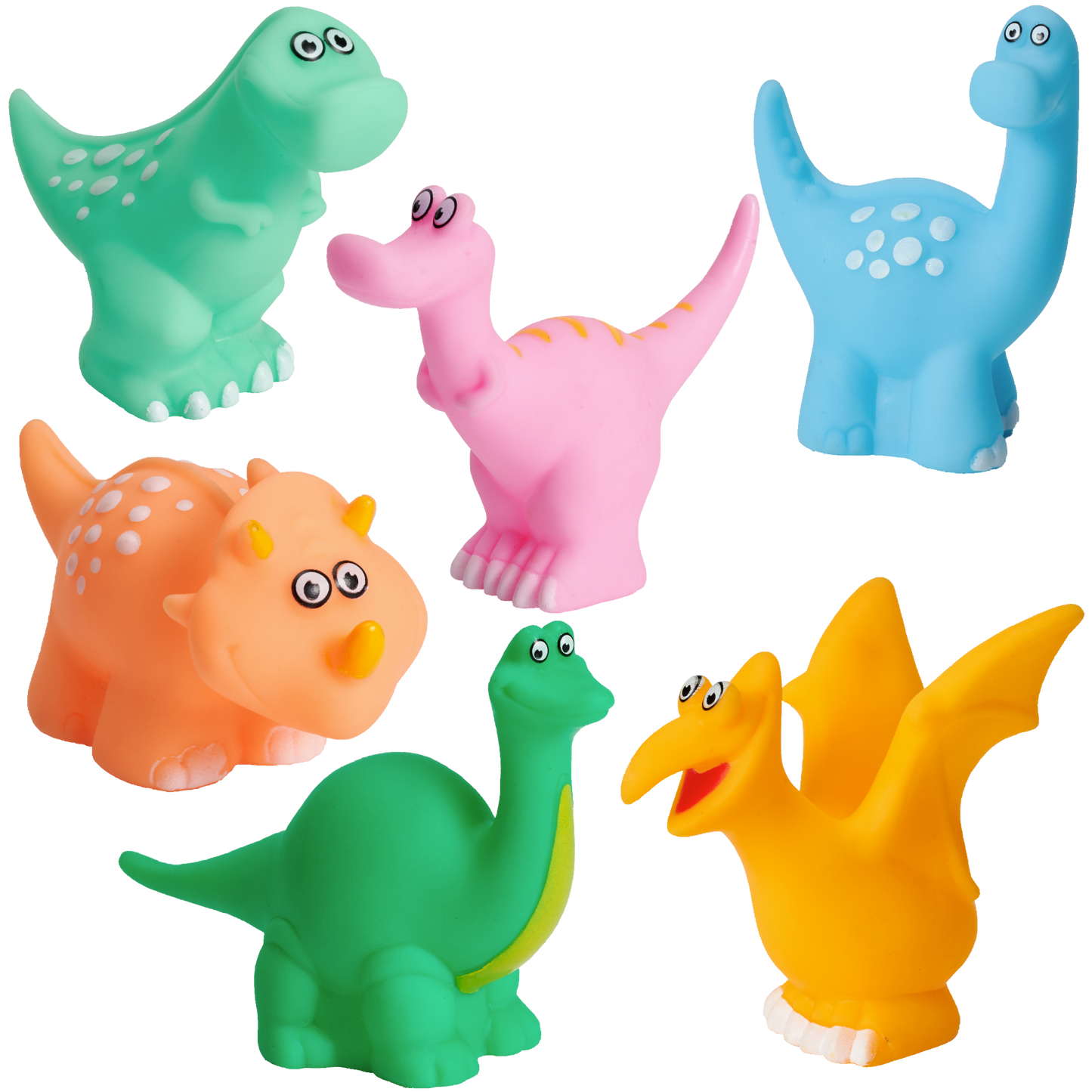 Bath Buddies – 6-Pack Dinosaur Baby Bath Toys