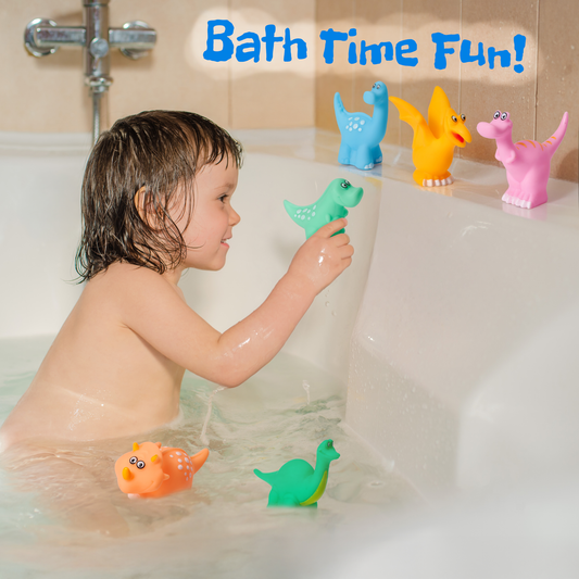 Bath Buddies – 6-Pack Dinosaur Baby Bath Toys