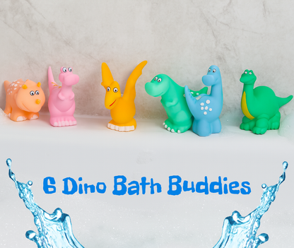 Bath Buddies – 6-Pack Dinosaur Baby Bath Toys