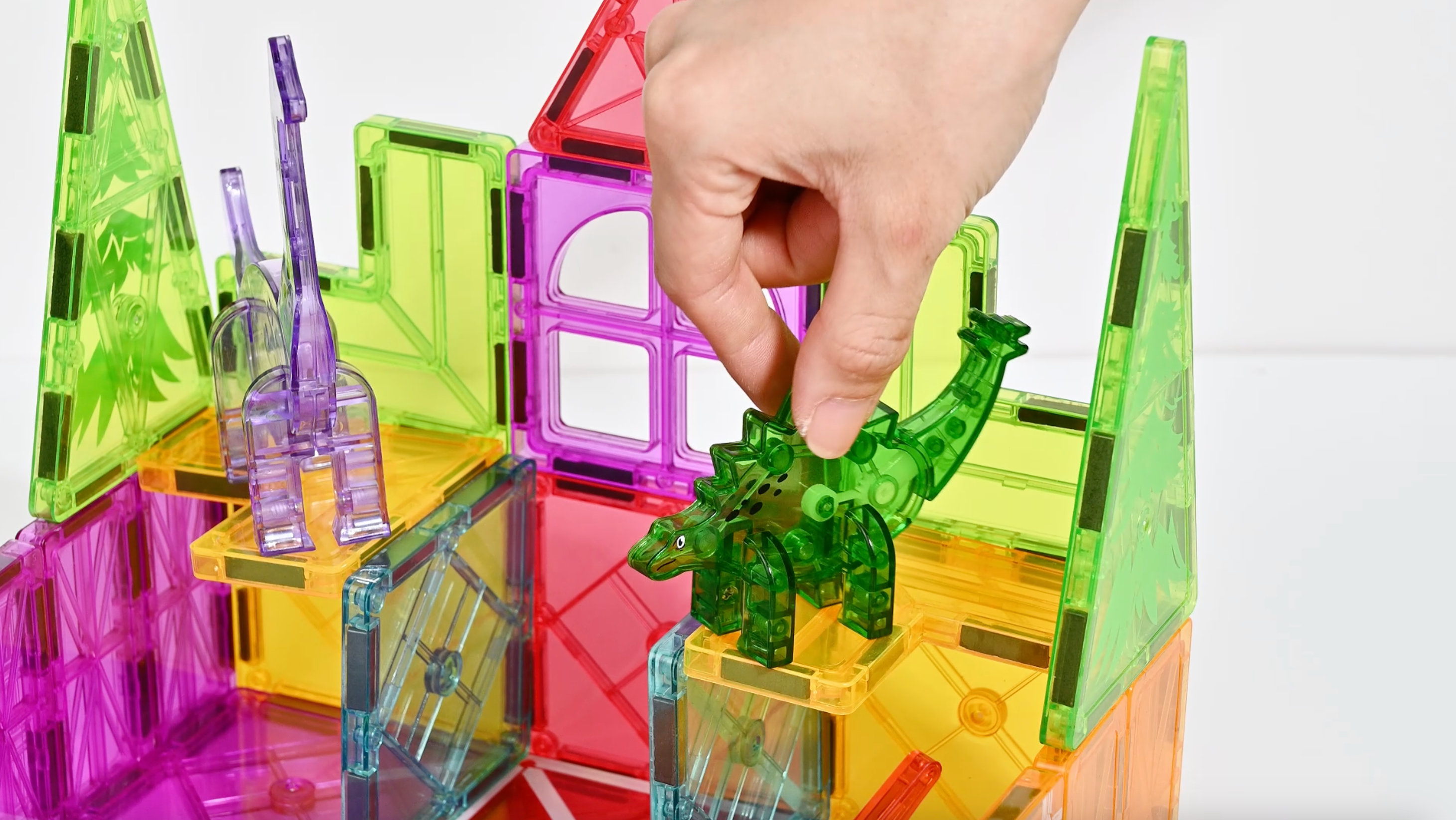 Load video: Dinosaur Magnetic Tile Set